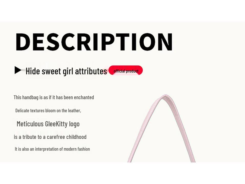 GLEE KITTY 2025 Fashion Dumpling Shoulder Bag - High-End, Simple Print, Commuter Style.