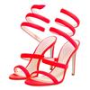 Fashion 2024 New Ankle Snake Twine Around Sandals Sexy Silver Gold Summer Fine High Heel Open Toe Temperament Women's Shoes Size 43