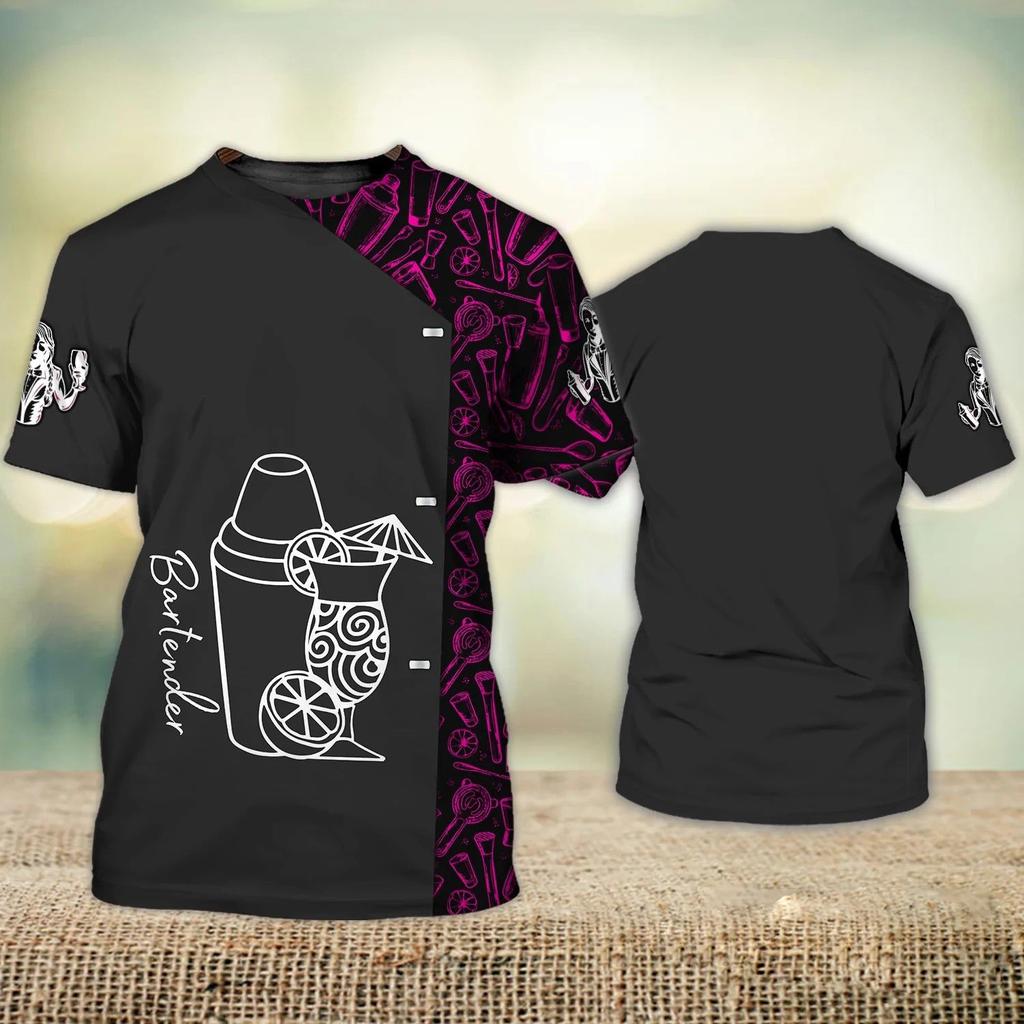 Barista Style Make Coffee 3D Print Summer Men's Round Neck T-shirt Casual Short Sleeve Oversized Pullover Fashion Men Clothing