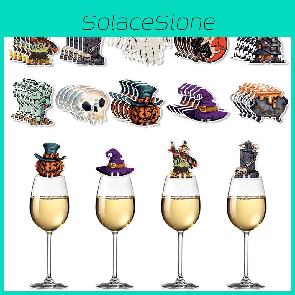 Table Halloween Decor Wine Glass Plugin Set With Ghost And Elements Pumpkin