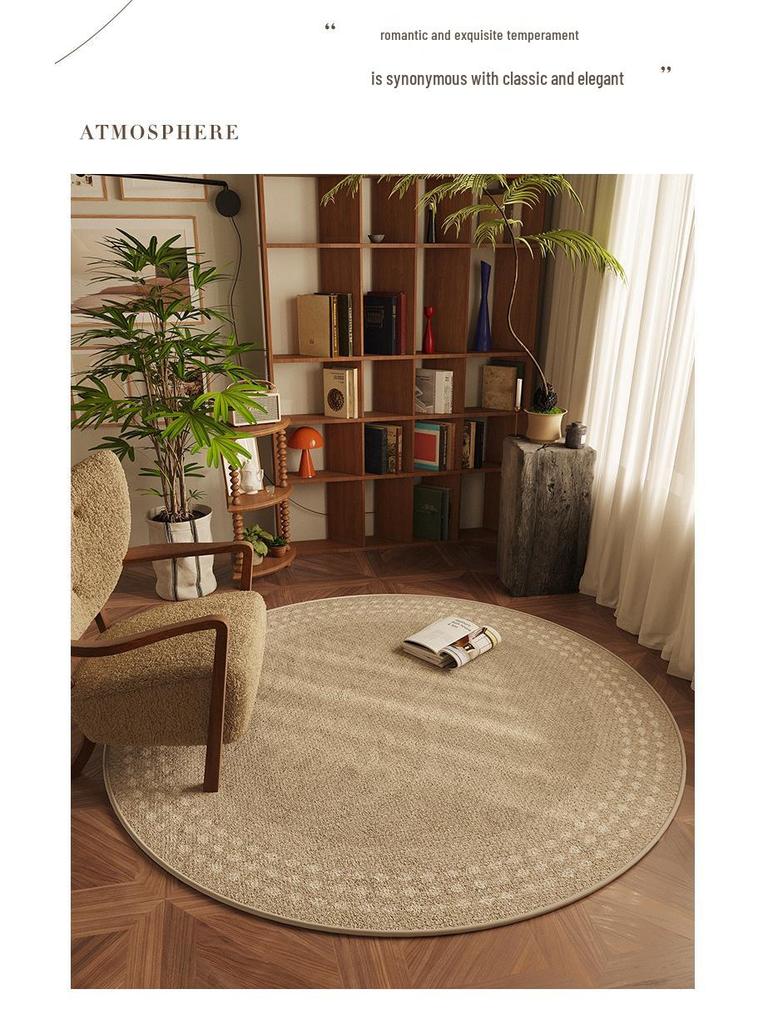 Round Flannel Modern Rug for Living Room, Study, or Bedroom - Perfect for Sofa, Coffee Table, Chair Pad, or Bedside Mat