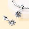 S925 Silver Plated Sun Moon Pendant Charm for Bracelet DIY Jewelry Gifts Birthday Present for Her