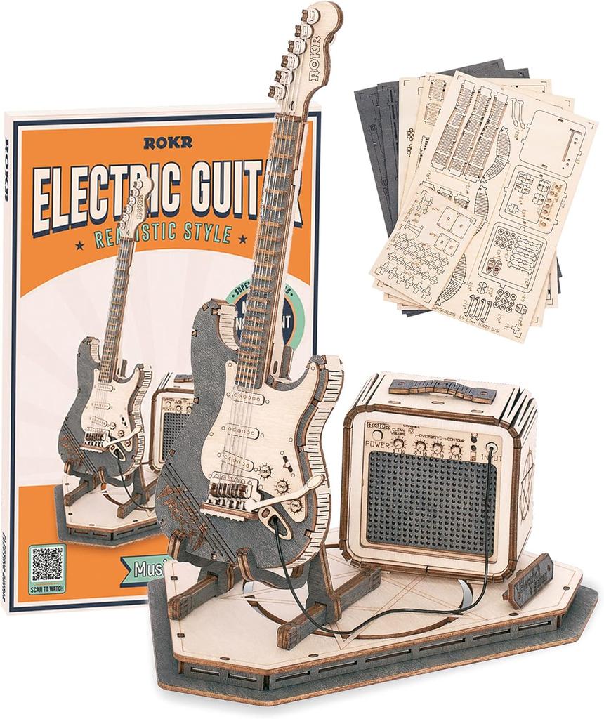 ROBOTIME ROKR Guitar Model 3D Wooden Puzzle TG605K