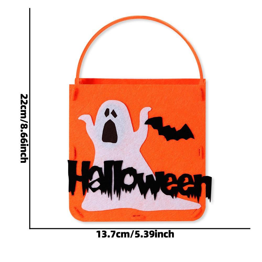 Felt Material Halloween Trick-or-Treat Bag Handheld Size Non-woven Tote Goody Bags Stereo Design Classic Elements