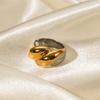 18K Gold Stainless Steel Trendy Gold & Silver Thread Ring - Fashion Non-Fading Jewelry.