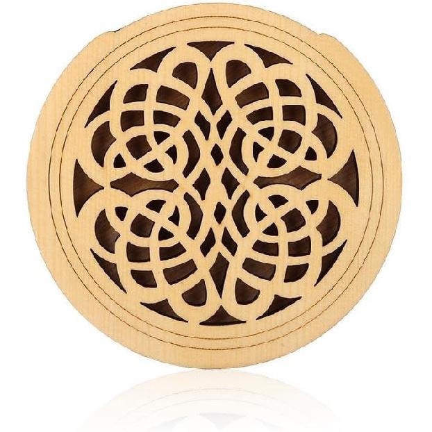 Wooden Guitar Soundhole Sound Hole Cover Guitar Block Protector Cover Made of Wood and Sponge for Acoustic Classic Guitar 41 Inch(Happiness knot)