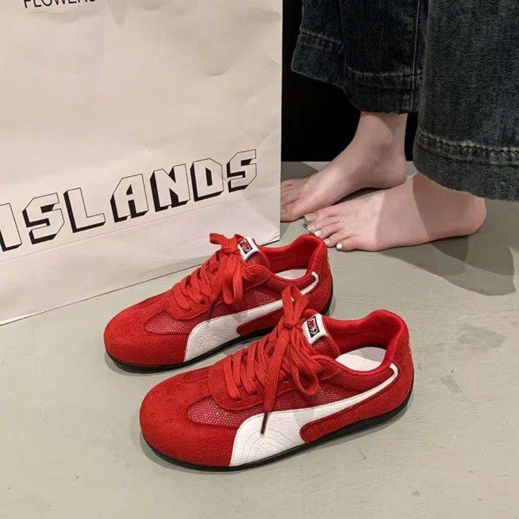 Mesh German training shoes women's summer 2025 new flat bottom lightweight net single shoes student sports and leisure white shoes