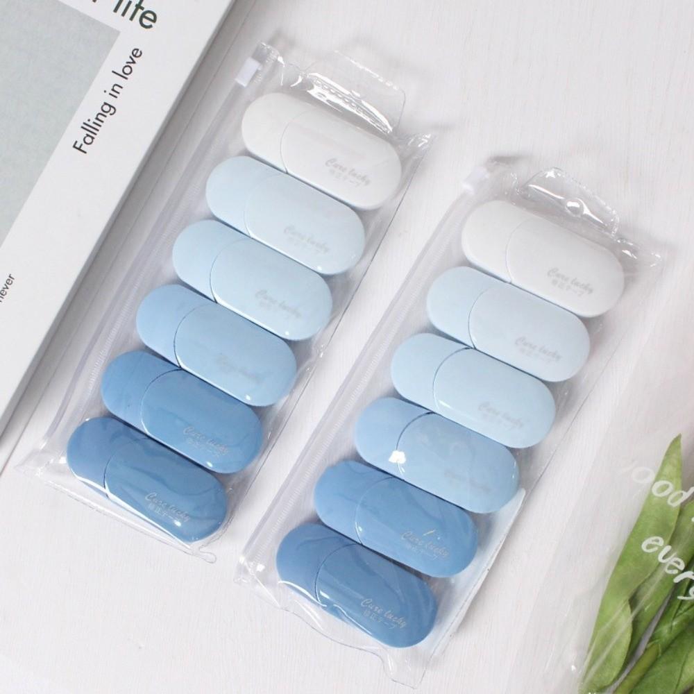 6Pcs/set Gradient White Out Tape Silent Student Alteration Tape Portable Correction Tape