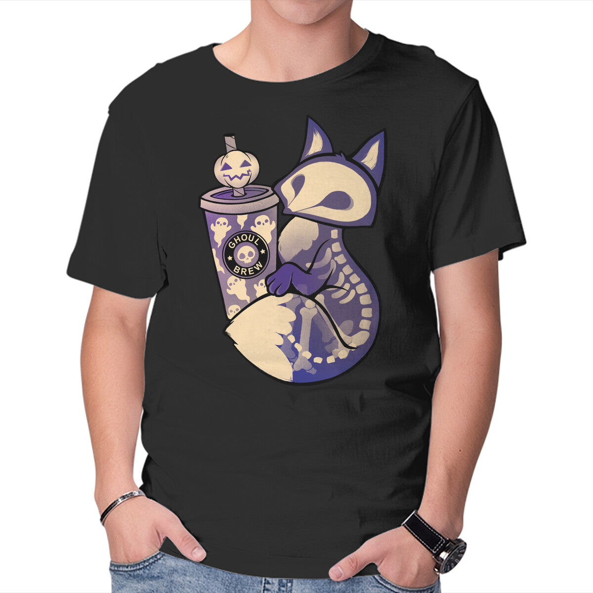 Unisex Crew Neck T-Shirt Ghoul Brew Graphic Short Sleeve Casual Tee XXL