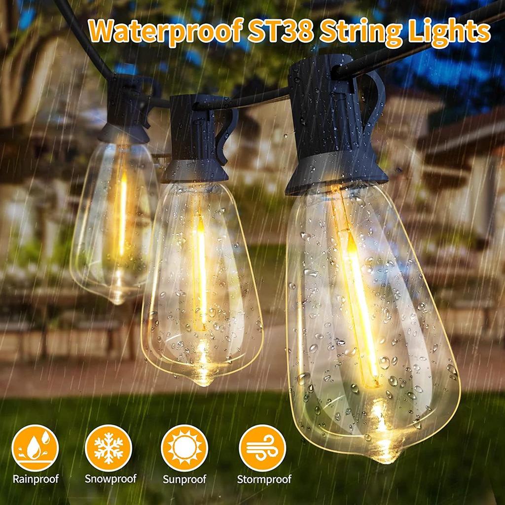 E12 High Voltage LED String Lights - ST38, Colorful Indoor/Outdoor Decoration for Garden or Camping