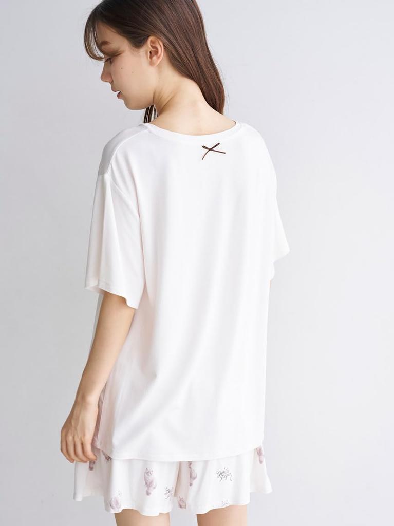 Gelato Pique CAT Print T-Shirt (PWCT252263IVRF)