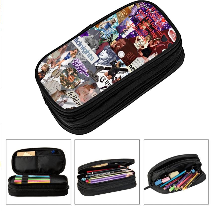 Taylor Swift 1989 Records Graphic Fans Stationery Case Pencil Case Large Capacity Trendy