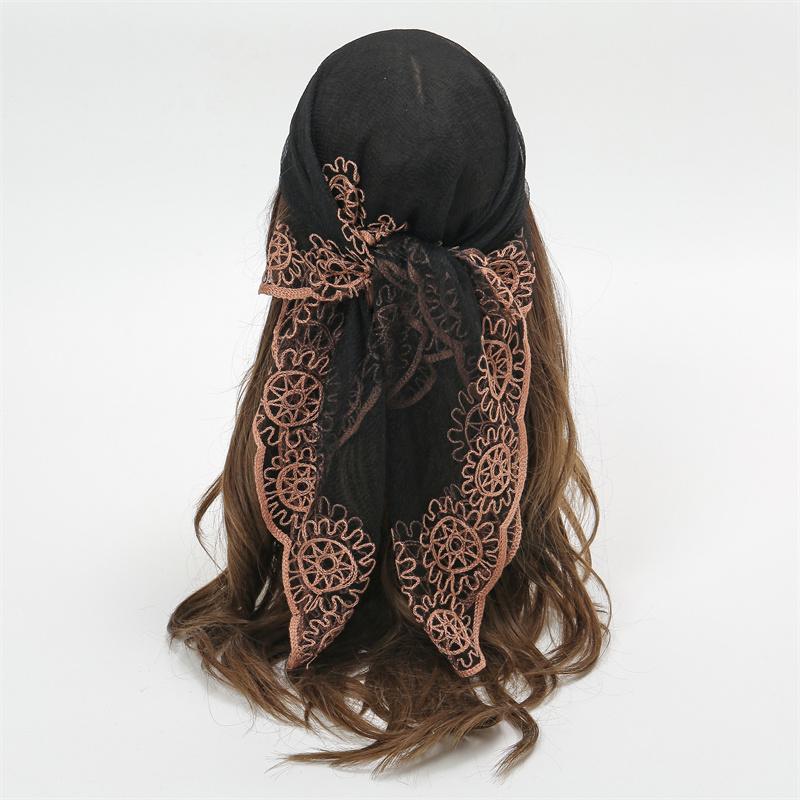 

Women Hijab Wrap Shawl Flower Lace Scarves Lady Fashion Wedding Headscarves Female Spring Summer Po Props Accessories
