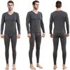 Boyzn Warm Long Sleeve Thermal Undergarment Front Medium Dark Innerwear, Shirt, Underpants, Set, Opening, Heat-Generating, Thickness, Gray-L