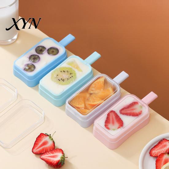 Moule à Glace à l'Eau Fait Main en Silicone avec Bâtonnet, Réutilisable Qualité Alimentaire, Fabricant d'Esquimaux d'Été avec Couvercle, Lolly Congélateur DIY pour la Cuisine