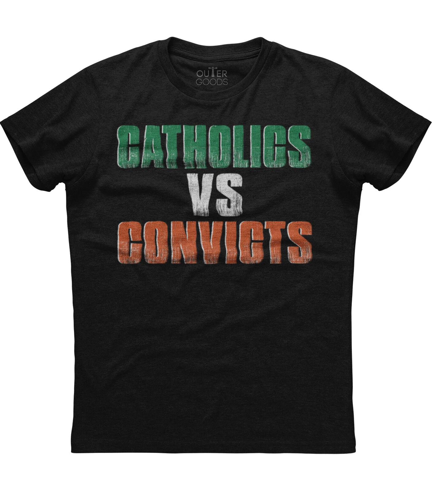 Catholics Vs Convicts Mens Short Sleeve New Cotton Black T-shirt 2XL