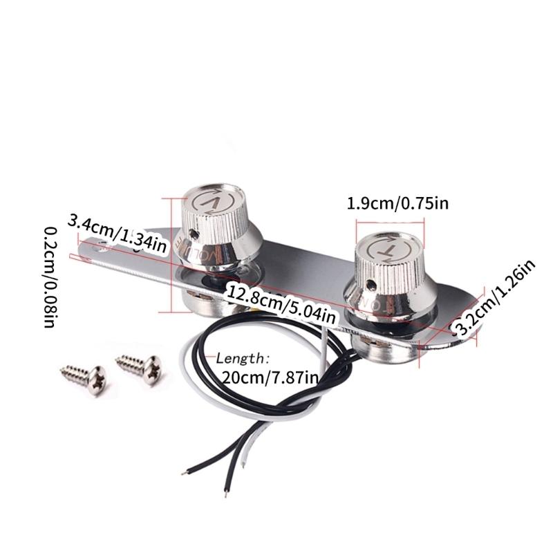 2 Way Guitar Control Plate Wire Loaded Prewired Control Plate with 2 Way Switches Electric Guitar Part Replacement
