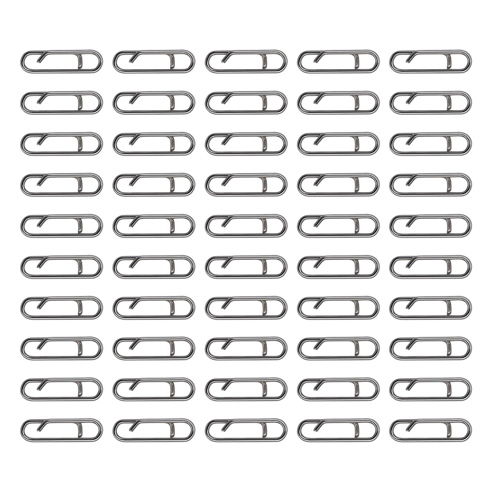 

50 шт. Силовые рыболовные зажимы Соединительные заводные кольца Застежки Нержавеющая сталь Быстросъемный соединитель для приманок Рыболовный зажим-соединитель C