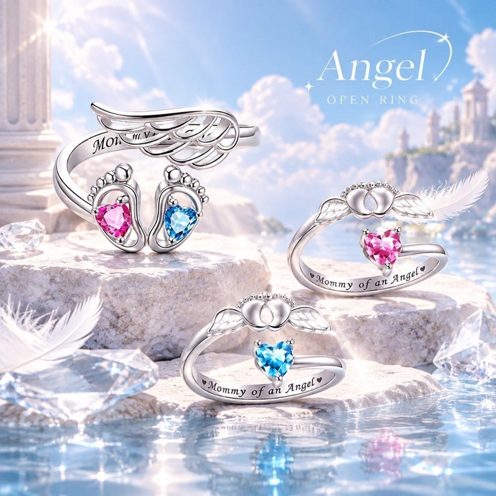 Rhinestone Embellished Rhinestone Heart Ring Adjustable Fashion Band Open Adjustable Ring  Casual