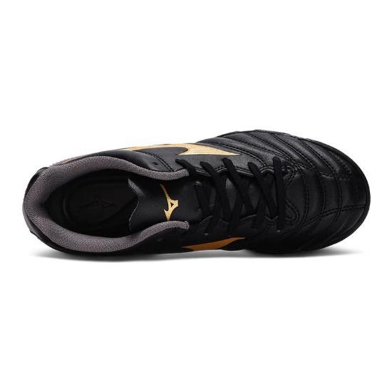 Mizuno Scarpe da Calcio per Bambini con Erba Artificiale Resistenti Basse Nere e Oro Scarpe da Calcio per Bambini P1GE232550