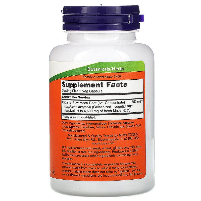 Raw Maca, 750 Mg, 90 Veg Capsules