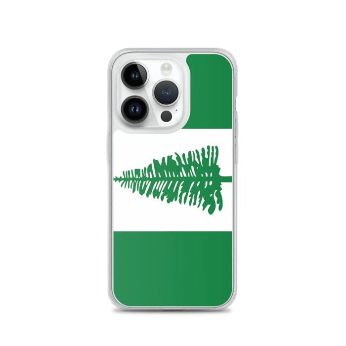 Coque iPhone - Multicolore - Drapeau île Norfolk - Souple - TPU - Compatível iPhone 14 Pro