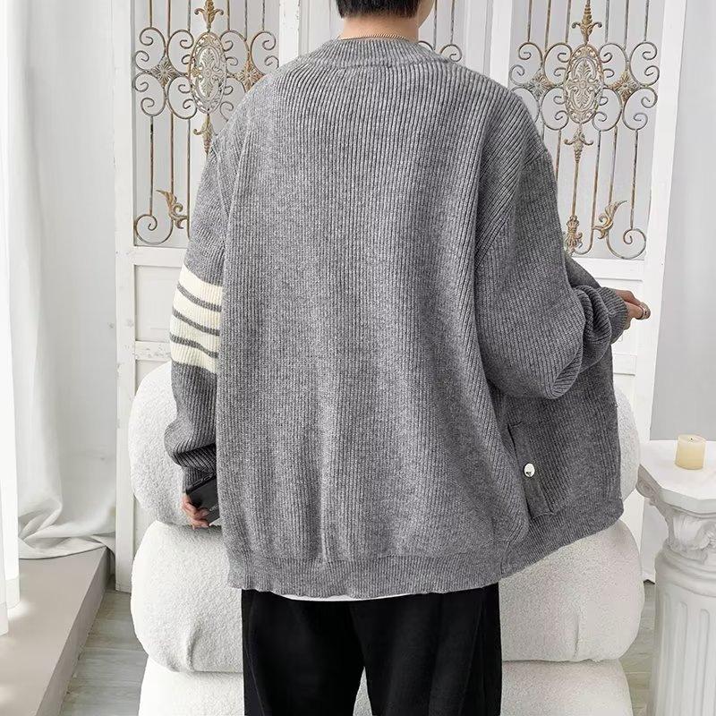 Japanese and Korean Sweaters Simple Autumn and Winter Jackets Men's Trendy Brand Design Sense Loose Casual Versatile Cardigan Baseball Jersey