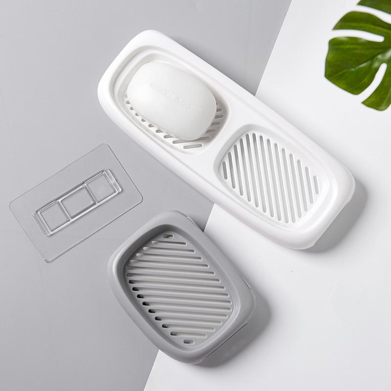 MENGNI Punch Free Soap Dish Wall Mounted Soap Dish Portable Soap Holder Bathroom Gadgets Soap Tray Holder Bathroom Accessories