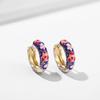 Vintage Multicolor Enamel Flower Round Hoop Earrings Boho Gold Color Circle Round Earrings Statement Jewelry Gifts for Women