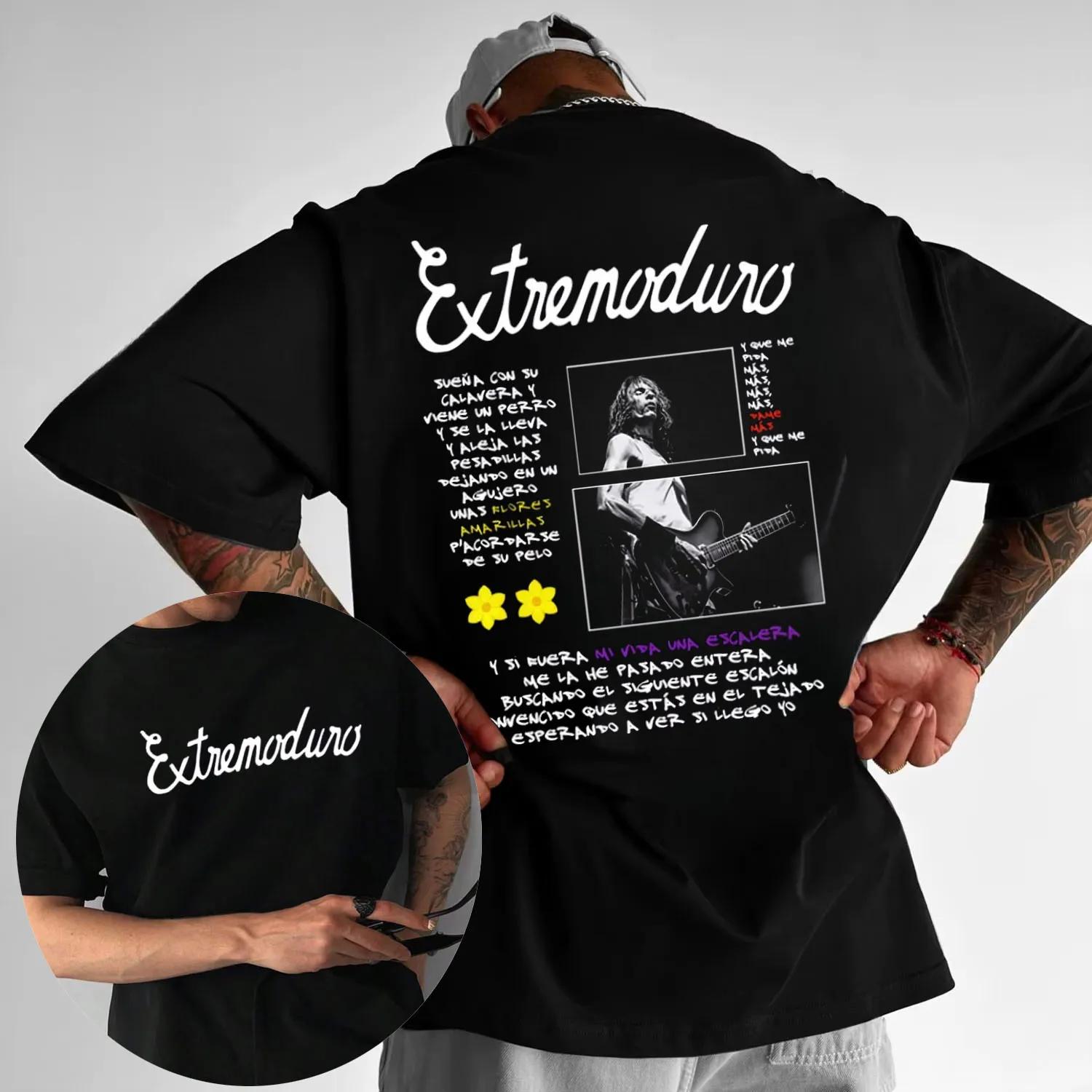 

Hip Hop Rock Extremoduro Tour Men Women Cotton Tshirt Fashion Shortsleeved Retro 2026 Summer Pure Cotton 100 Printed Tshirt S
