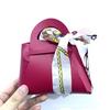 20 Stück Leder Geschenkbeutel Schleife Verpackungsbeutel Hochzeitsgeschenk Verteilungsbeutel Süßigkeiten Verpackungsbox Rosa Mini-Handtasche