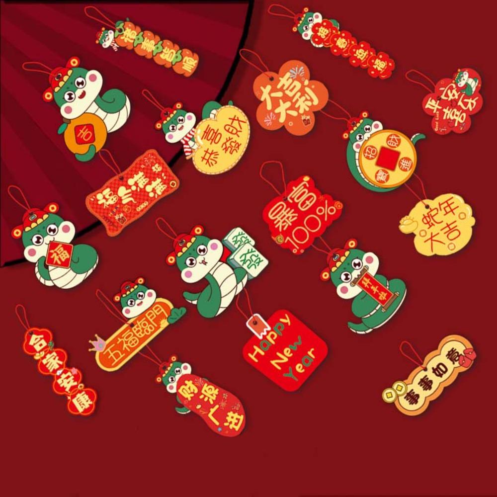 16/18pcs Blessing Words Chinese New Year Pendant Potted Plant Hanging Card  Chinatown