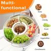 1pc Rotating Fridge Storage Box with 360° Spin,Sealed Leak-Proof Lid, Plastic Container Suitable for Christmas,Space-Saving