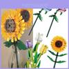Rose Sunflower Tulip Building Blocks Toy Kids Gift Simulate Flowers Decor