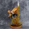 Figure Agatsuma Zenitsu Double-headed Luminescable 35cm Anime Statue Pvc Action Figurine Decoration Model  Gift Toy