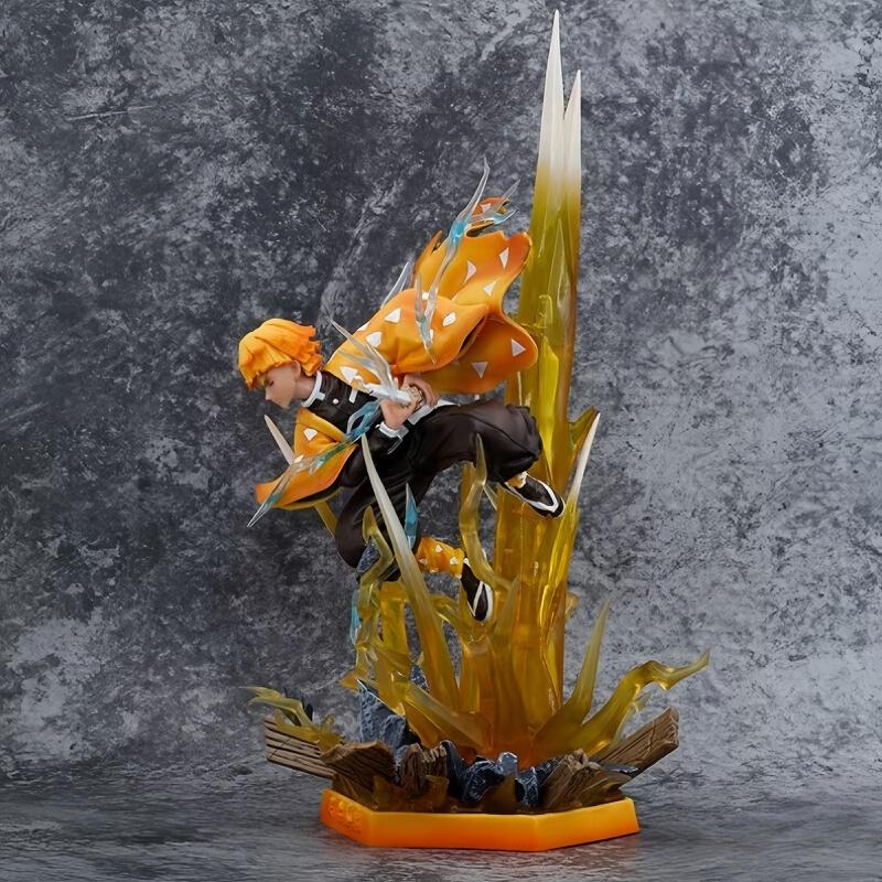 Figure Agatsuma Zenitsu Double-headed Luminescable 35cm Anime Statue Pvc Action Figurine Decoration Model  Gift Toy