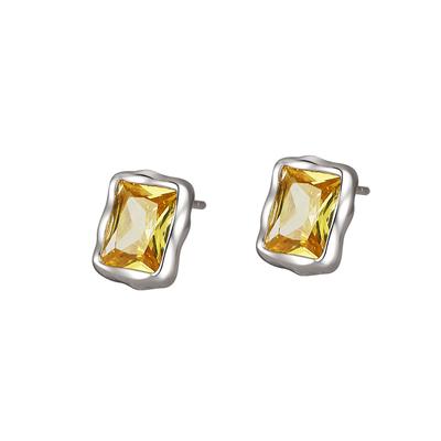 S925 Shimmer Pure Gemstone Sterling Silver Stud Earrings for Men and Women Niche Design High Class Elegant Earrings