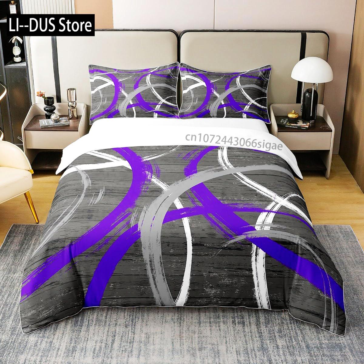 

Pink Black Grey Bedding Set Full Size Kids Abstract Art Comforter Cover Set Modern Striped Art Duvet Cover Room Decor 3 Pieces EU single(135x200cm)