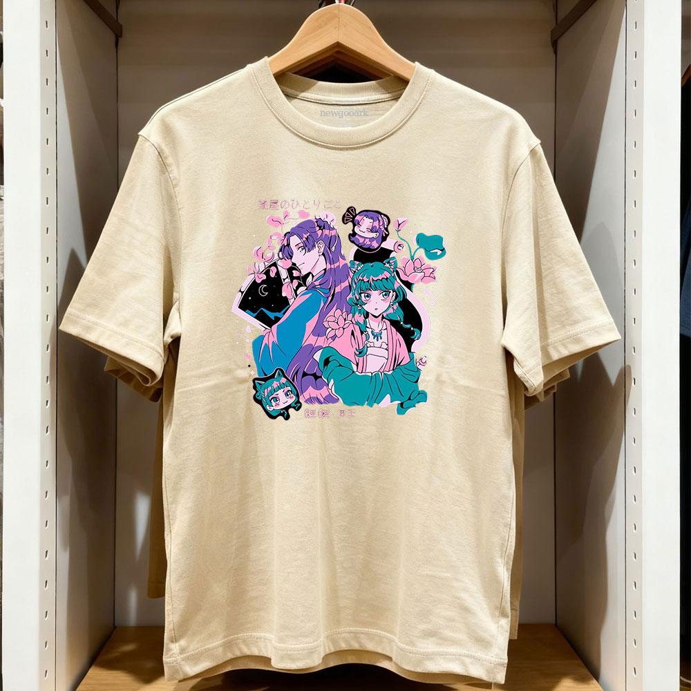 maomao and jinshi The Apothecary Diaries cartoon tshirt Anime Women Unisex Vintage graphic t shirts Cotton Oneck Adult Tops Tee