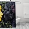 Golden Face & Berry Print Waterproof Shower Curtain For Bathroom, Unique Artistic Design High-End Toilet Partition Curtain