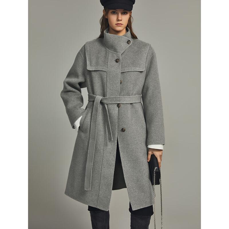 ELLE Women's Merino Wool Double-Faced Winter Coat