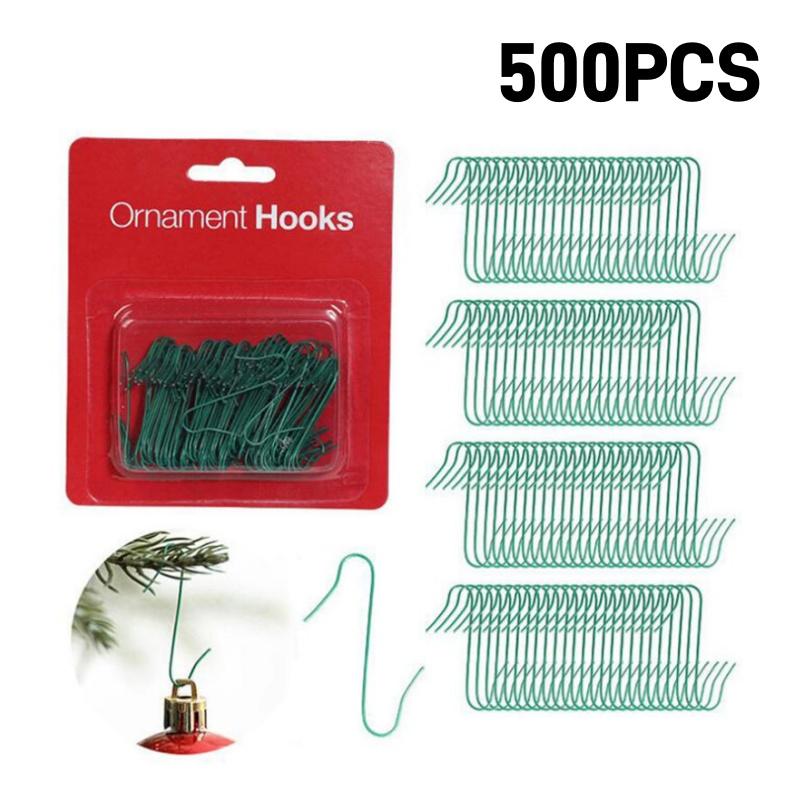 500/100PCS Christmas Tree Hook Ornaments 4cm Metal Hanger S-Shaped Hooks Xmas Ball Pendant Decoration for home Navidad New Year