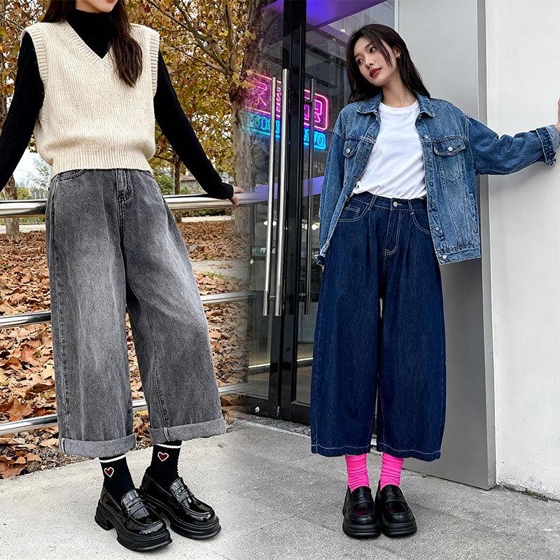 Round head platform single shoes women's versatile college British style small leather shoes new dress shoes jk shoes