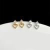 Beixi S925 Sterling Silver Zirconia Heart Stud Earrings - Simple, Fashionable, and Versatile.