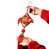 2025 Chinese New Year Lucky Fu Hanging Ornaments Mini Lantern Bells Red Tassel Pendant Spring Festival Decoration Gifts