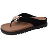 Fashion metal thick-soled foot-pinched flip-flops, women's 2025 new summer versatile outer wear, beach sandals