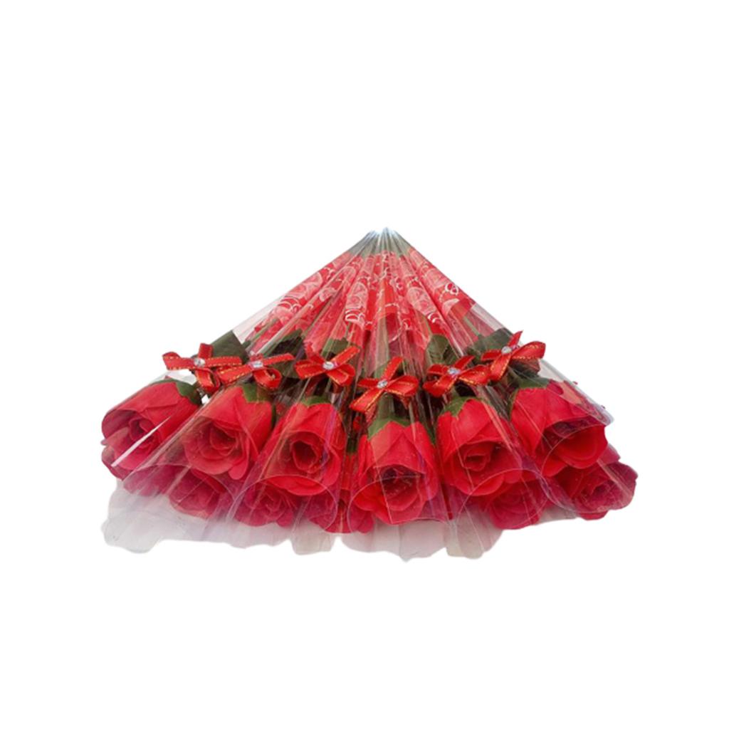Creative 10 Pcs Single Stem Artificial Rose Soap Made Flowers Decoration Gift