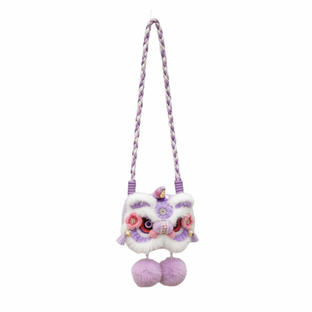 

Chinese Style Crochet Lion Dance Bag Kintted Plush Messenger Bag Children s Lion Bag Students