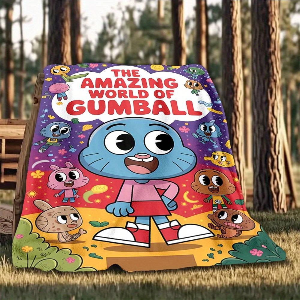 1pc Gumball, Amazing World, Cartoon Network Digital Printed Flannel Blanket, Super Soft Plush Fleece Bed Cover, Multipurpose Four Season Bla
