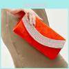 New Arrival Rhinestone Evening Clutch Bag For Bride Luxurious And Elegant Velvet Material Small Square Style